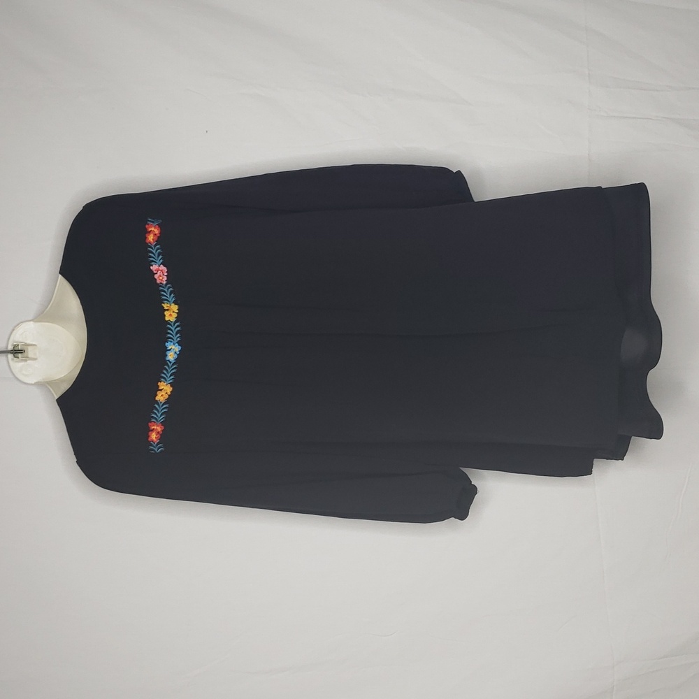 Savanna Jane Floral Embroidered Mini Tunic Long Sleeves Dress Size S Boho - Picture 6 of 16
